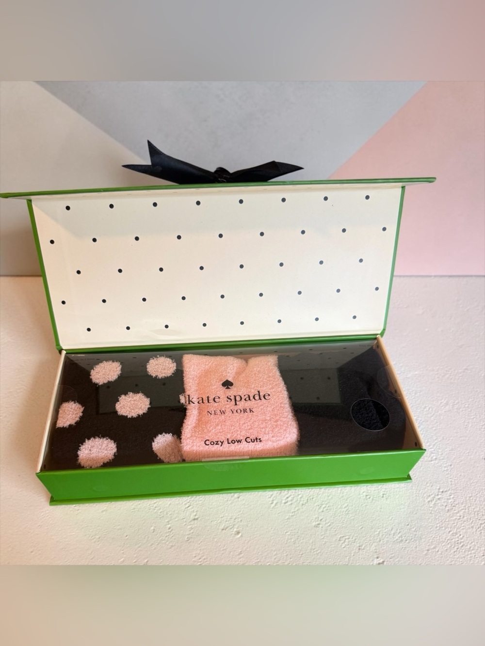 ♠️kate spade♠️Pink Dot Mix Cozy Low Cut Socks Gift Set/3 Pair/NIB